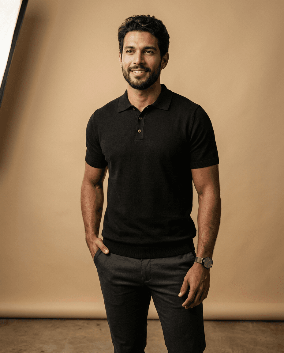 Camisa Manga Malha Masculina